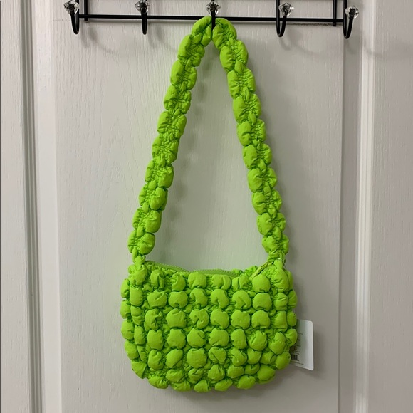 MMS Design Studio Handbags - Neon Yellow / Green (Lime Green) Quilted Nylon Puff Bag